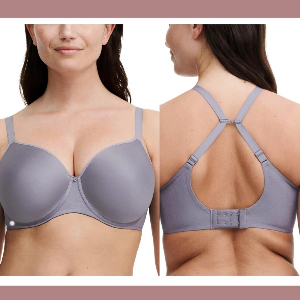 NWT Chantelle Lingerie [ 40DDD US ] Comfort Chic Back-Smoothing‎ Bra Blue #5721